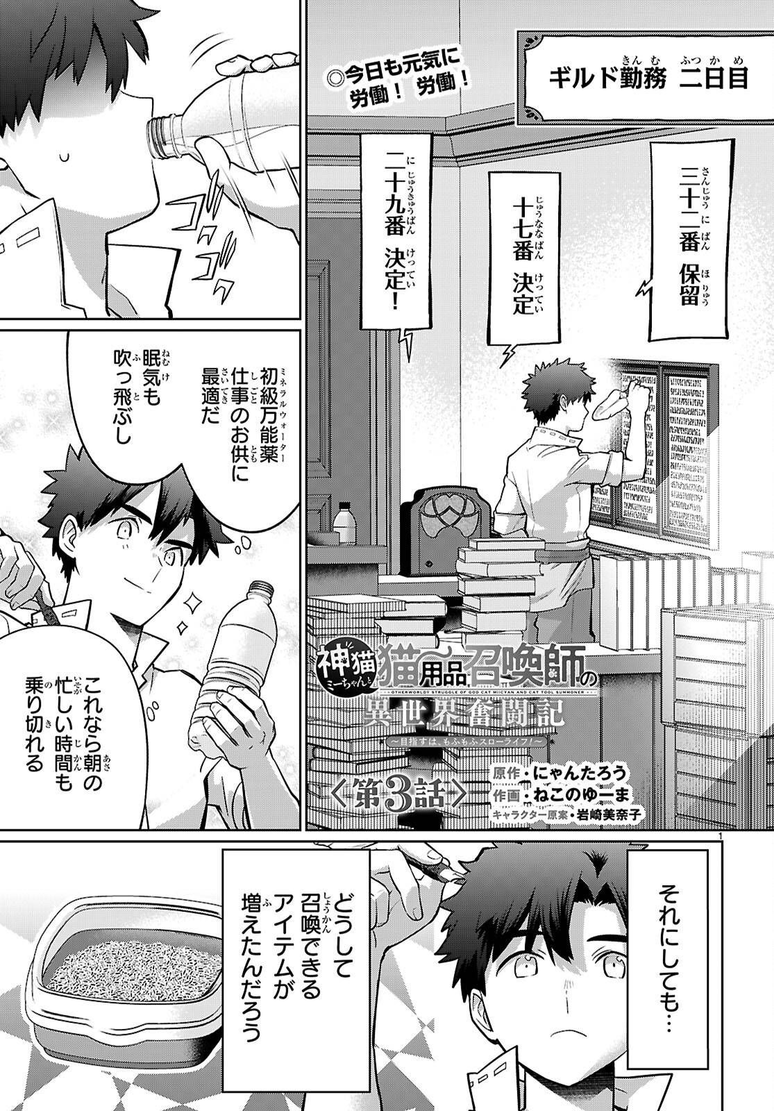 神猫ミーちゃんと猫用品召喚師の異世界奮闘記 ～目指すは、もふもふスローライフ!～ - raw - 第3話 - https://jppp.jjkk.to/jppp/04290845/gpcvpotaecs.jpg